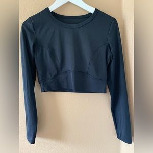 Gymshark Vital Seamless 2.0 Long Sleeve Crop Top - Black Marl